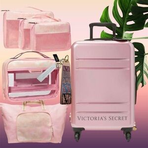 NEW Victoria's Secret SUNSET OMBRE Hardside SUITCASE BUNDLE